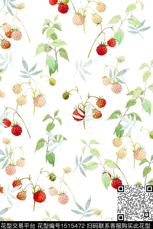 水果大牌风真丝数码印花花型下载（图片编号: 1515472） - 瓦栏（Walan）