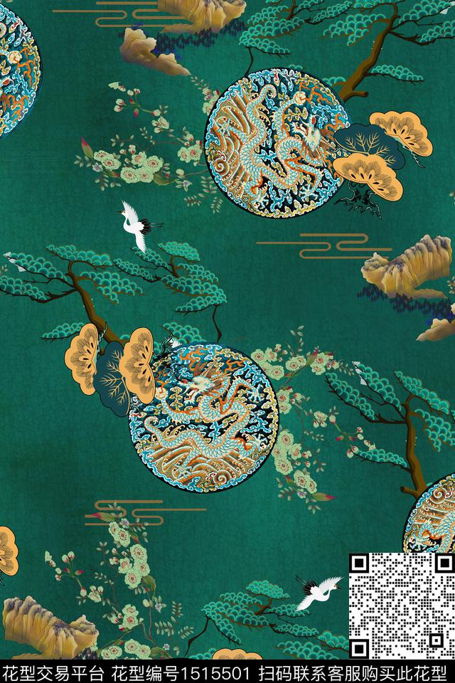 LT0C007.jpg - 1515501 - 香云纱 中国 中老年 - 数码印花花型 － 女装花型设计 － 瓦栏