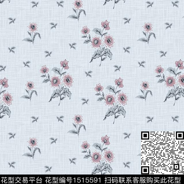 花卉小碎花手绘花卉传统印花花型下载（图片编号: 1515591） - 瓦栏（Walan）