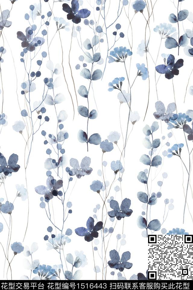 绿植树叶大牌风小清新数码印花花型下载（图片编号: 1516443） - 瓦栏（Walan）