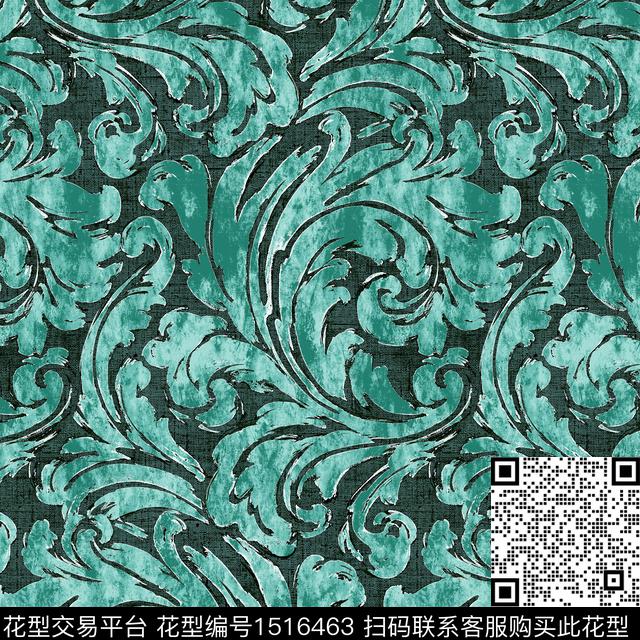花纹数码花型民族花卉传统印花花型下载（图片编号: 1516463） - 瓦栏（Walan）