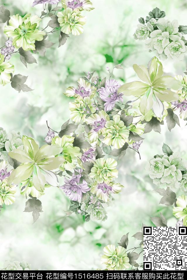 2022.10.17-1.jpg - 1516485 - 绿植树叶 纸印花 抽象花卉 - 数码印花花型 － 女装花型设计 － 瓦栏