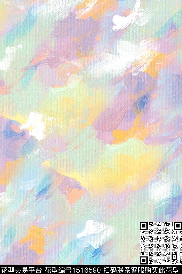肌理抽象小清新数码印花花型下载（图片编号: 1516590） - 瓦栏（Walan）