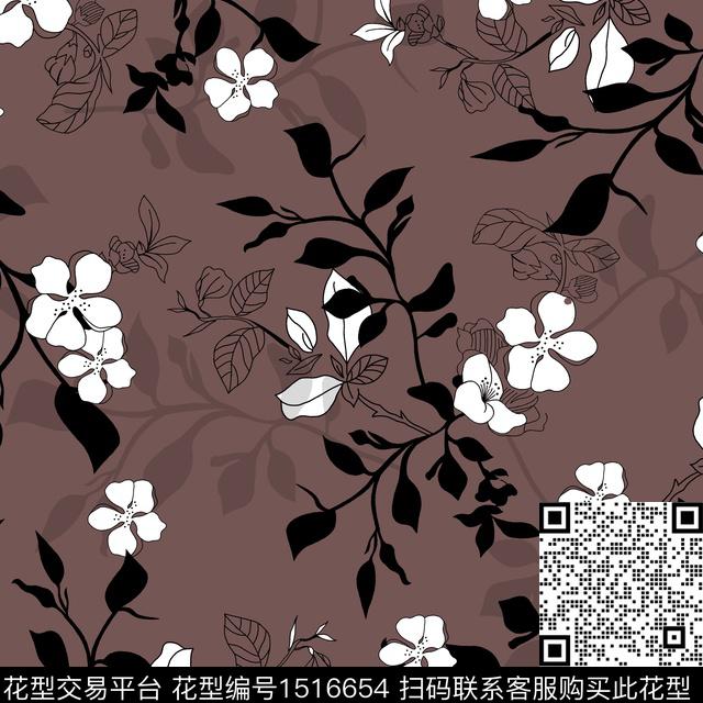 花卉手绘矢量数码印花花型下载（图片编号: 1516654） - 瓦栏（Walan）