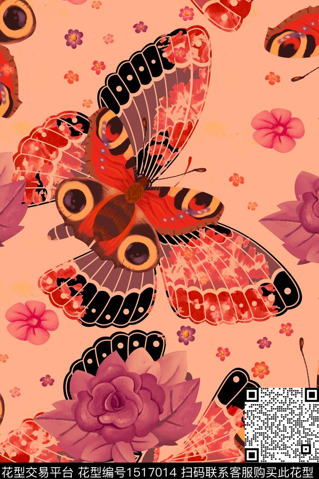 2022-10-22.jpg - 1517014 - 花卉蝴蝶 翅膀 时尚 - 数码印花花型 － 女装花型设计 － 瓦栏