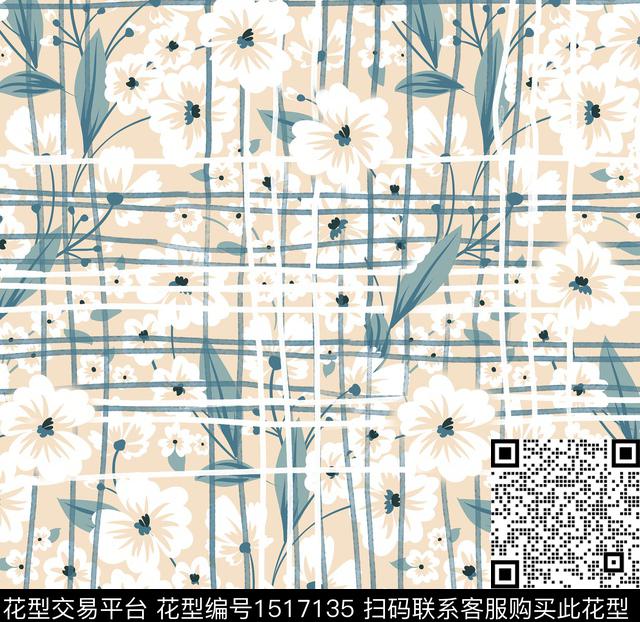 h2229.jpg - 1517135 - 时尚 线条 绿植树叶 - 数码印花花型 － 女装花型设计 － 瓦栏
