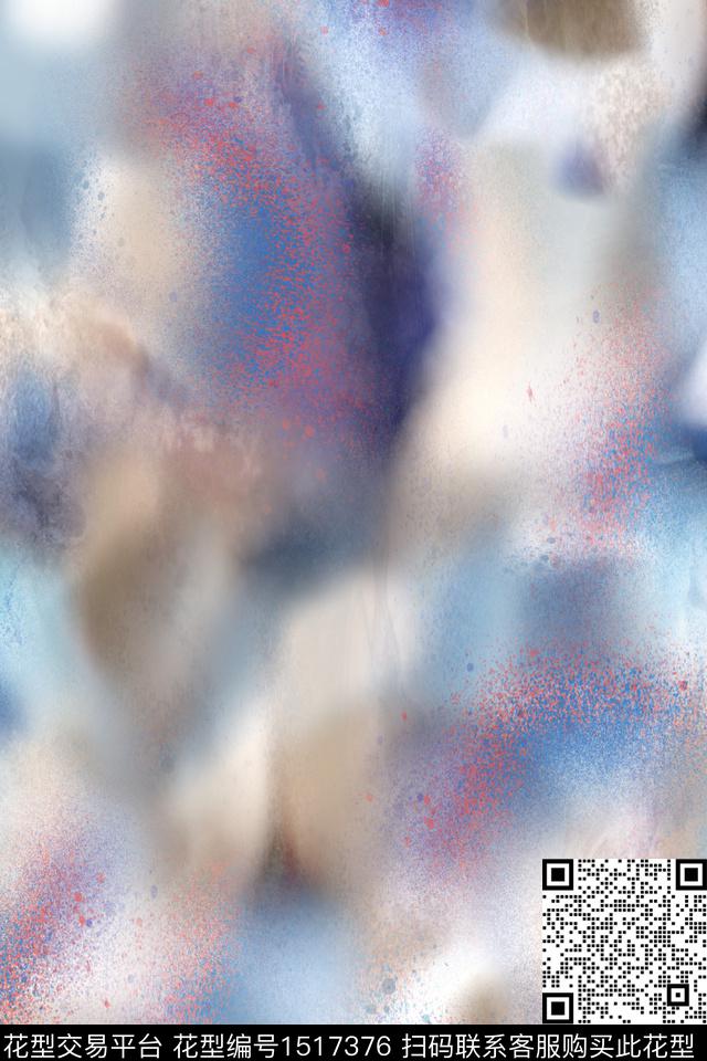 肌理抽象真丝数码印花花型下载（图片编号: 1517376） - 瓦栏（Walan）