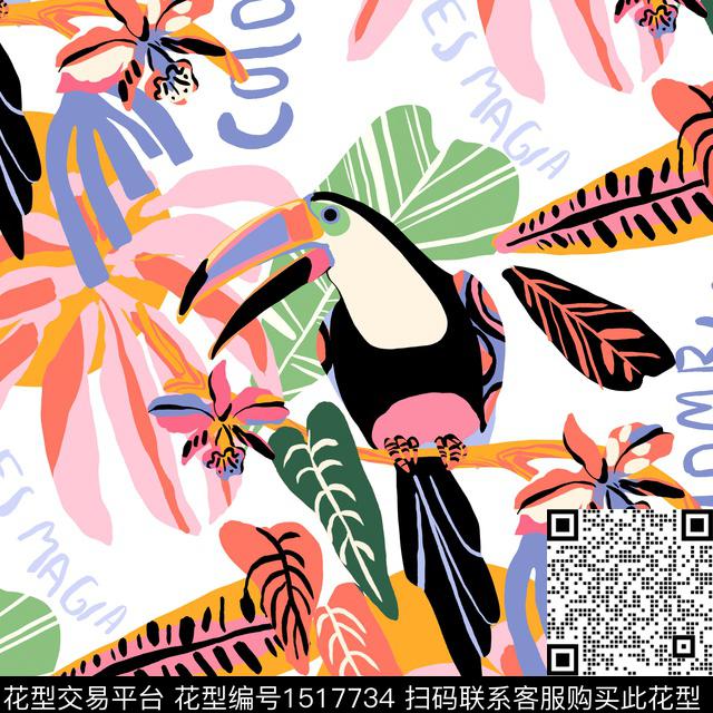R2210098.jpg - 1517734 - 地图 热带花型 2023春夏 - 数码印花花型 － 女装花型设计 － 瓦栏