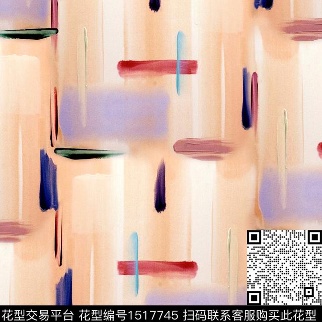 R2210104.jpg - 1517745 - 笔触 抽象绘画 2023春夏 - 数码印花花型 － 女装花型设计 － 瓦栏