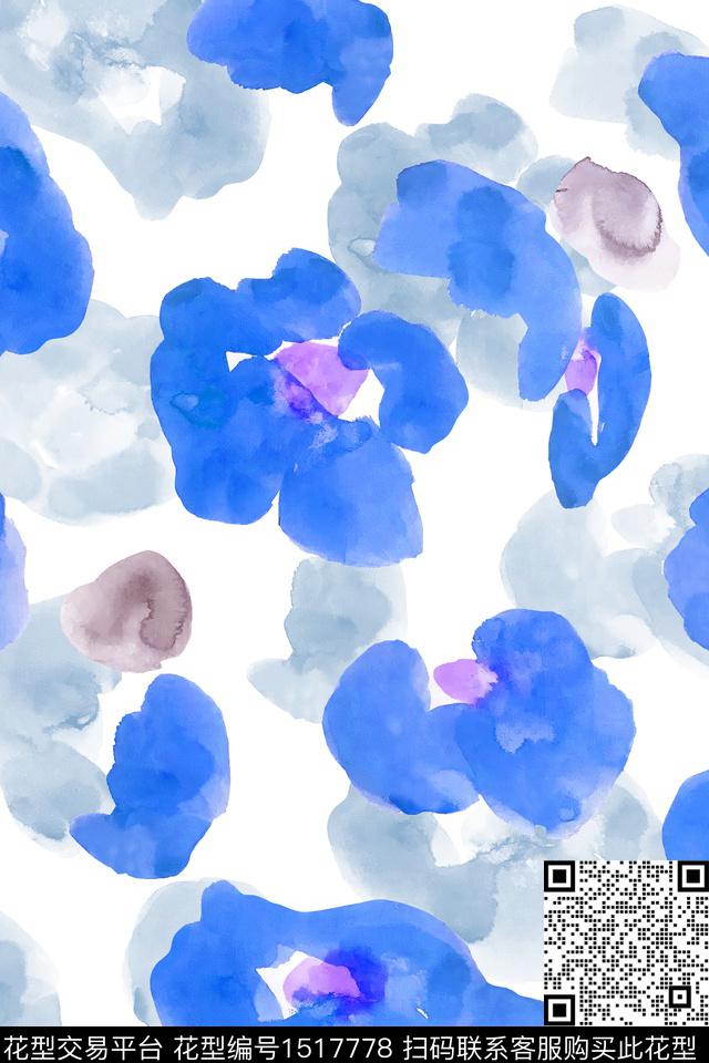 花卉大牌风小清新数码印花花型下载（图片编号: 1517778） - 瓦栏（Walan）