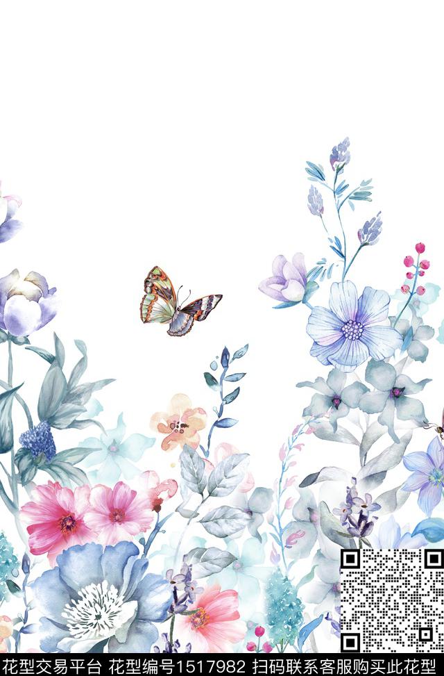 女装定位花大花花卉数码印花花型下载（图片编号: 1517982） - 瓦栏（Walan）