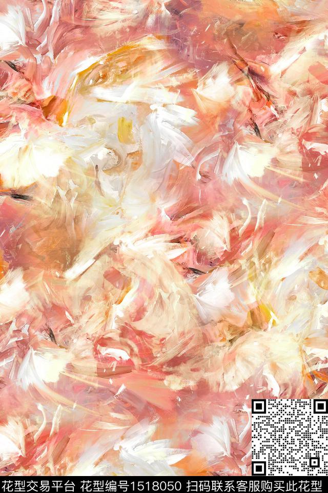 肌理抽象真丝数码印花花型下载（图片编号: 1518050） - 瓦栏（Walan）