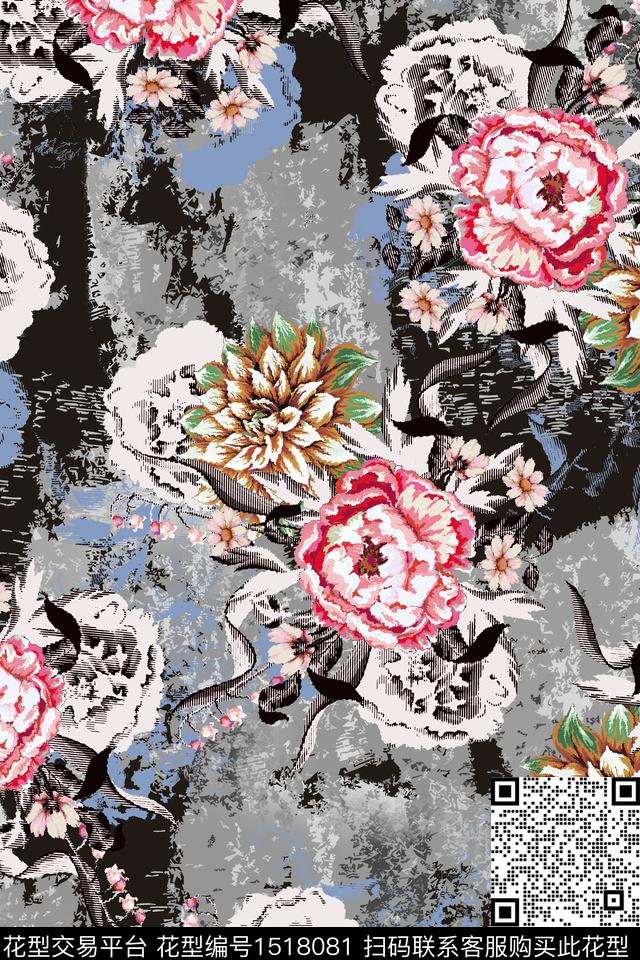 CM115-2.jpg - 1518081 - 抽象花卉 春夏花型 手绘花卉 - 数码印花花型 － 女装花型设计 － 瓦栏