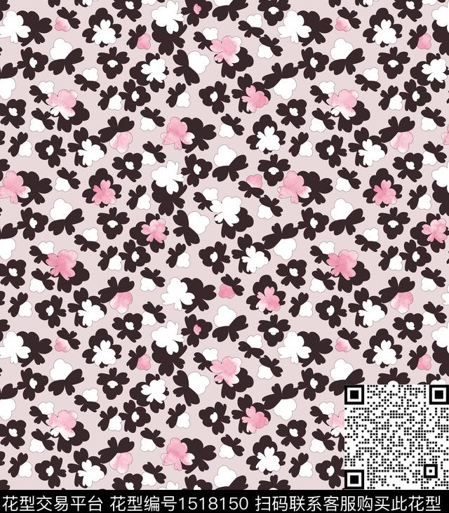 连衣裙女装花卉数码印花花型下载（图片编号: 1518150） - 瓦栏（Walan）