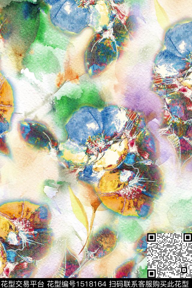 CM116.jpg - 1518164 - 扎染花型 抽象花卉 春夏花型 - 数码印花花型 － 女装花型设计 － 瓦栏