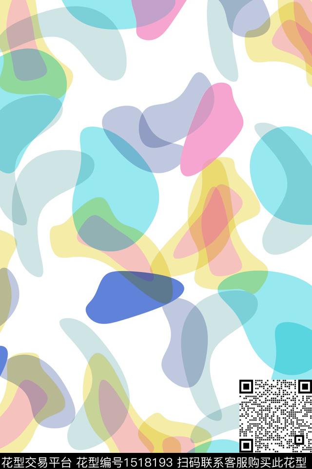 几何大牌风抽象数码印花花型下载（图片编号: 1518193） - 瓦栏（Walan）