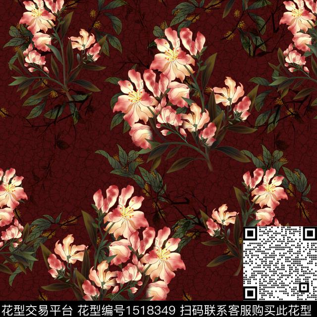 方巾7.jpg - 1518349 - 底纹 花卉 大牌风 - 数码印花花型 － 方巾花型设计 － 瓦栏