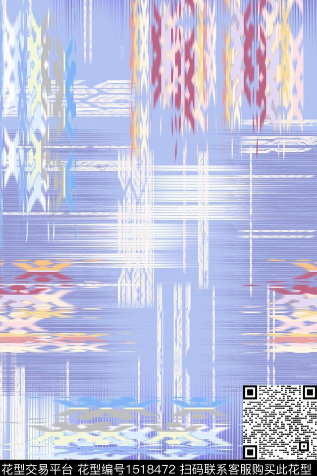 民族风大牌风抽象数码印花花型下载（图片编号: 1518472） - 瓦栏（Walan）