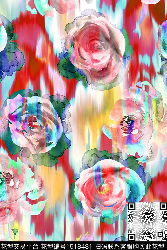 CM124-2psd.jpg - 1518481 - 春夏花型 抽象水彩 浪漫花型 - 数码印花花型 － 女装花型设计 － 瓦栏
