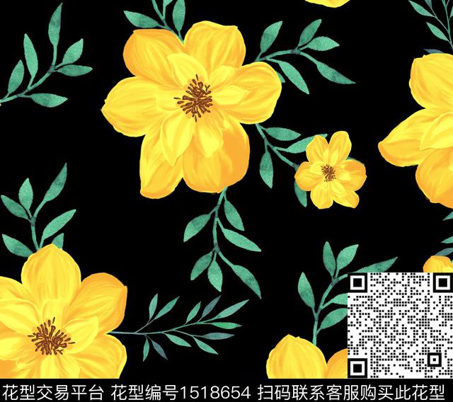 a1.jpg - 1518654 - 花卉 大牌风 创意 - 数码印花花型 － 女装花型设计 － 瓦栏