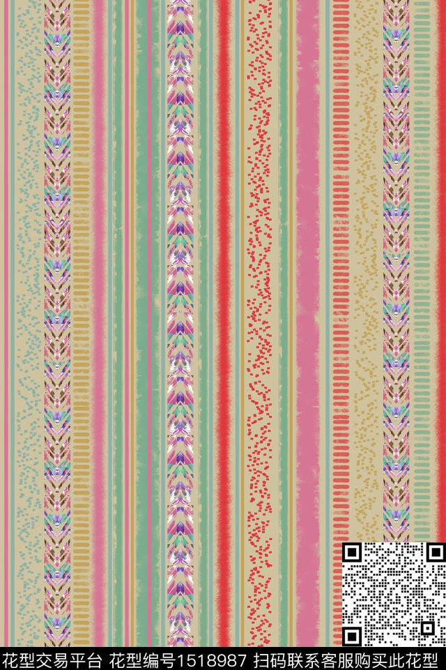BSYJ009R.jpg - 1518987 - 格子 简约 民族风 - 数码印花花型 － 女装花型设计 － 瓦栏