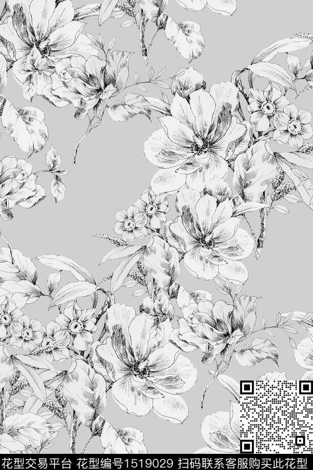 RP-059.jpg - 1519029 - 数码花型 女装 花卉 - 数码印花花型 － 女装花型设计 － 瓦栏