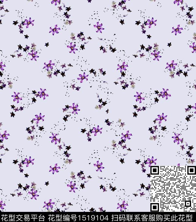连衣裙女装花卉数码印花花型下载（图片编号: 1519104） - 瓦栏（Walan）