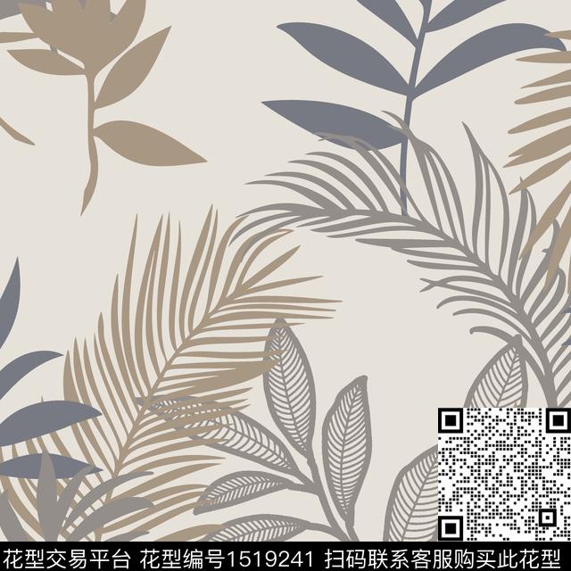ZJY20221116.jpg - 1519241 - 叶子 床品 手绘 - 传统印花花型 － 床品花型设计 － 瓦栏