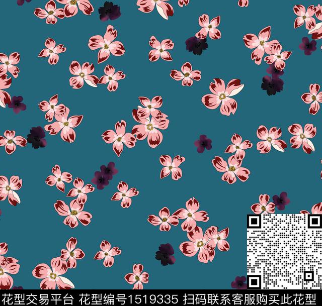 连衣裙女装花卉数码印花花型下载（图片编号: 1519335） - 瓦栏（Walan）