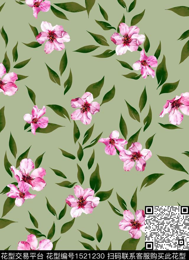 连衣裙女装花卉数码印花花型下载（图片编号: 1521230） - 瓦栏（Walan）