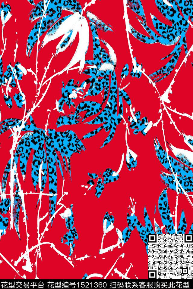 CM134-2.jpg - 1521360 - 春夏花型 豹纹花型 抽象花纹 - 数码印花花型 － 女装花型设计 － 瓦栏