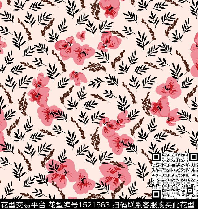 连衣裙女装花卉数码印花花型下载（图片编号: 1521563） - 瓦栏（Walan）