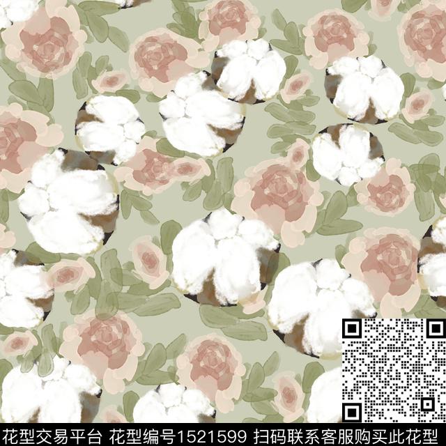 C22J11S26J7.jpg - 1521599 - 女装 棉花 抽象花卉 - 数码印花花型 － 女装花型设计 － 瓦栏