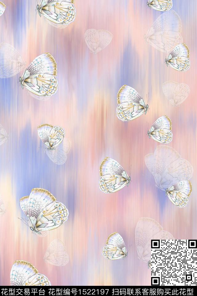 XZ4233.jpg - 1522197 - 小清新 抽象 蝴蝶 - 数码印花花型 － 女装花型设计 － 瓦栏
