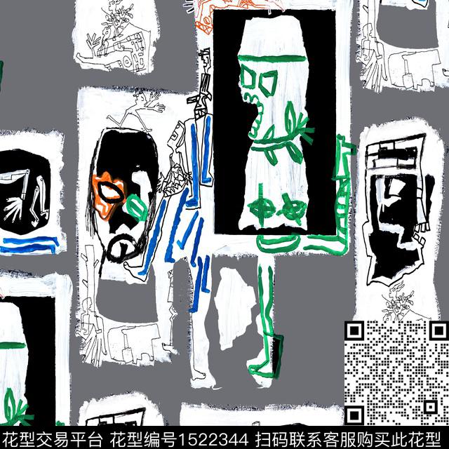 R2212011A.jpg - 1522344 - 涂鸦 趣味 搞怪 - 数码印花花型 － 男装花型设计 － 瓦栏