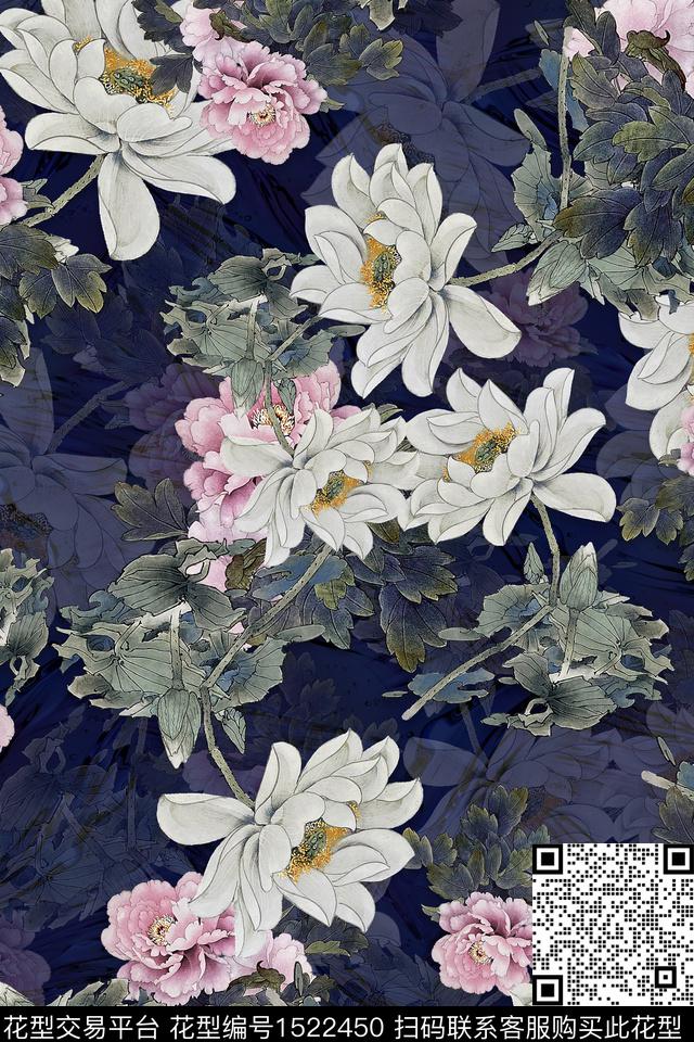 CCCC1239.jpg - 1522450 - 大花 牡丹 中老年 - 数码印花花型 － 女装花型设计 － 瓦栏