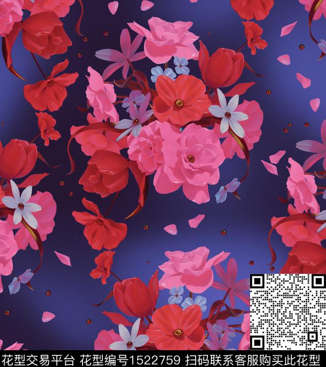 R2212035.jpg - 1522759 - 油画花型 荷花 中国 - 数码印花花型 － 女装花型设计 － 瓦栏