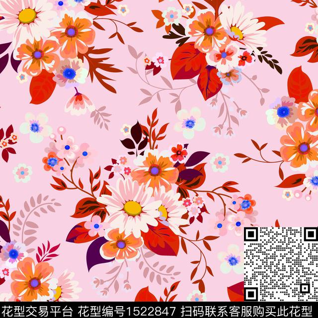 AJ-10.jpg - 1522847 - 民族花卉 时尚 数码花型 - 数码印花花型 － 女装花型设计 － 瓦栏