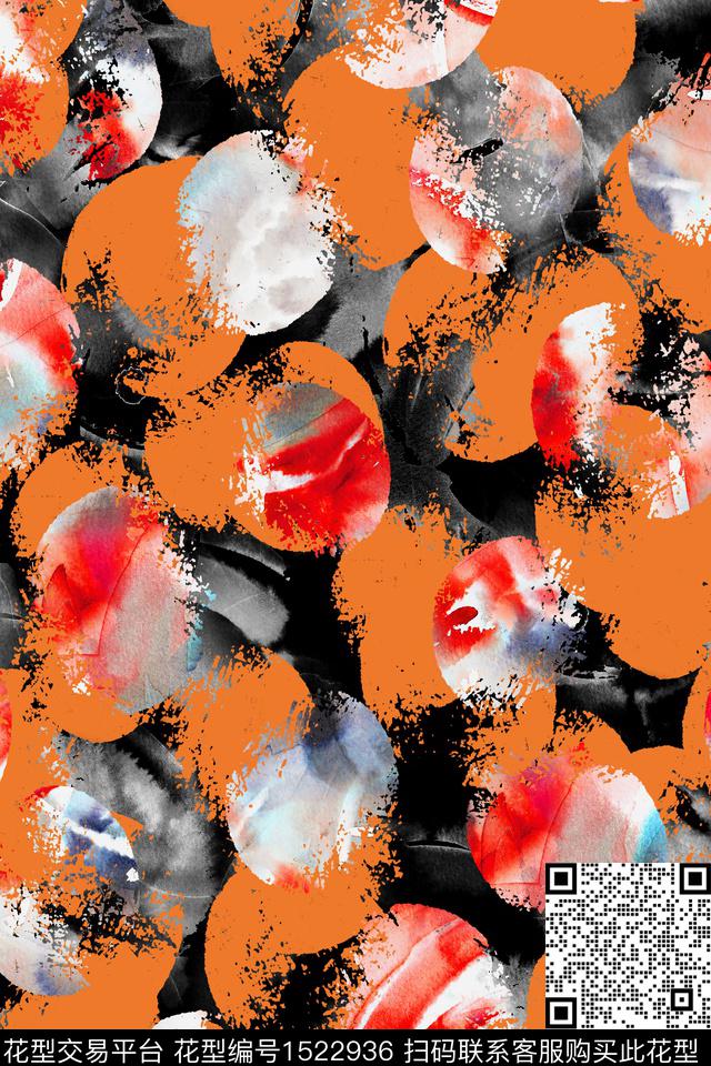 CM148.jpg - 1522936 - 抽象花卉 水彩花卉 水彩抽象 - 数码印花花型 － 女装花型设计 － 瓦栏