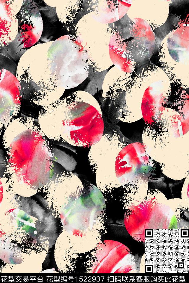 CM148-1.jpg - 1522937 - 抽象 水彩 水彩抽象 - 数码印花花型 － 女装花型设计 － 瓦栏