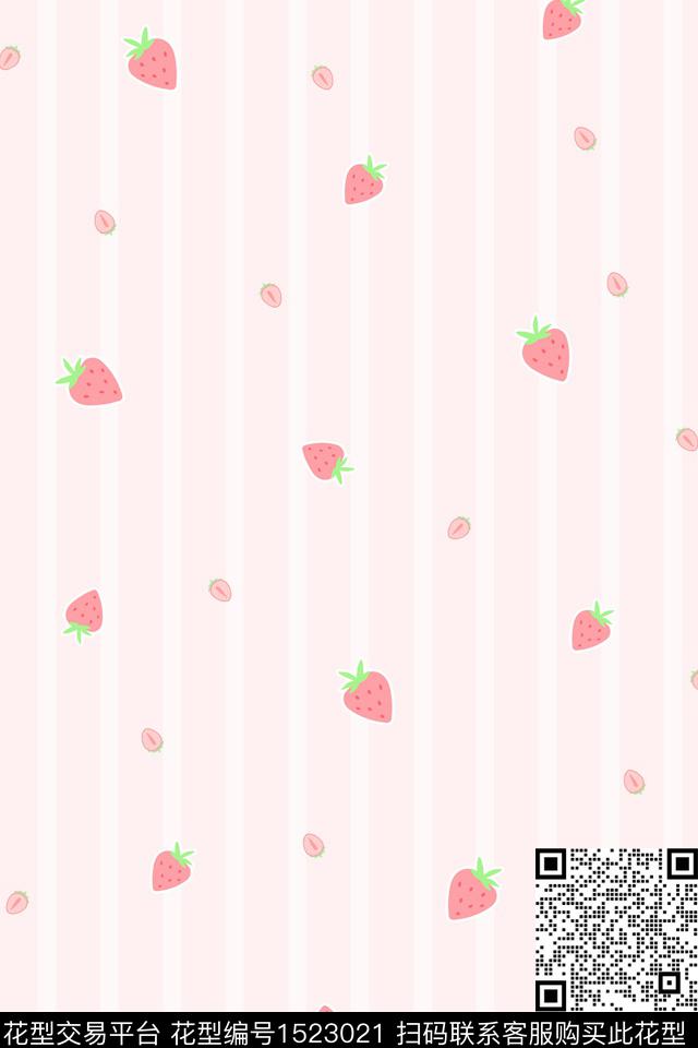 草莓.jpg - 1523021 - 童装 水果 可爱 - 数码印花花型 － 童装花型设计 － 瓦栏