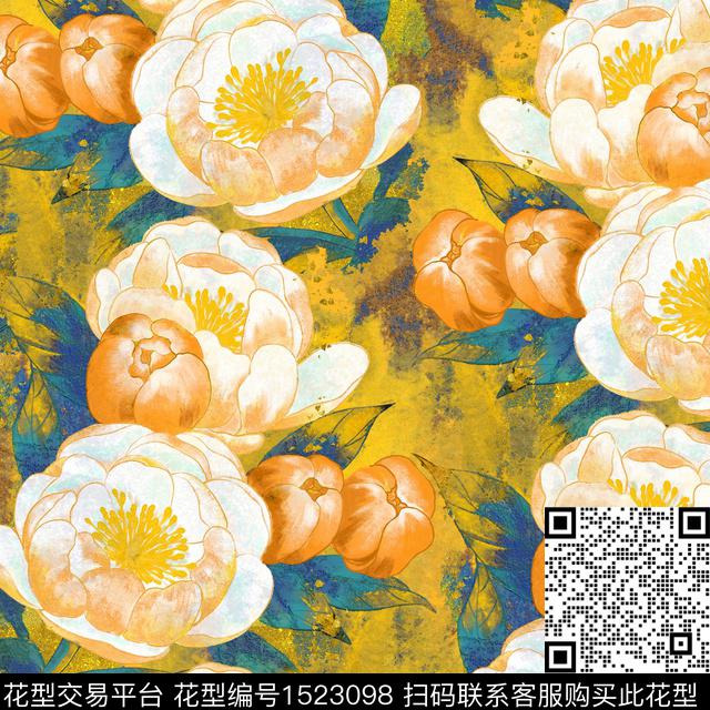 R2212043A.jpg - 1523098 - 菊花 油画花型 桃花 - 数码印花花型 － 女装花型设计 － 瓦栏