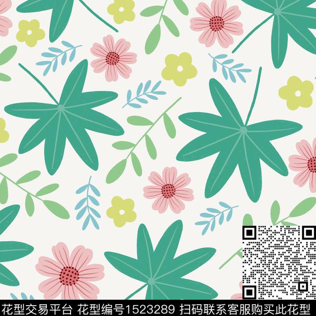 小碎花（4000X4000）12.9.jpg - 1523289 - 花卉 植物 小碎花 - 数码印花花型 － 女装花型设计 － 瓦栏