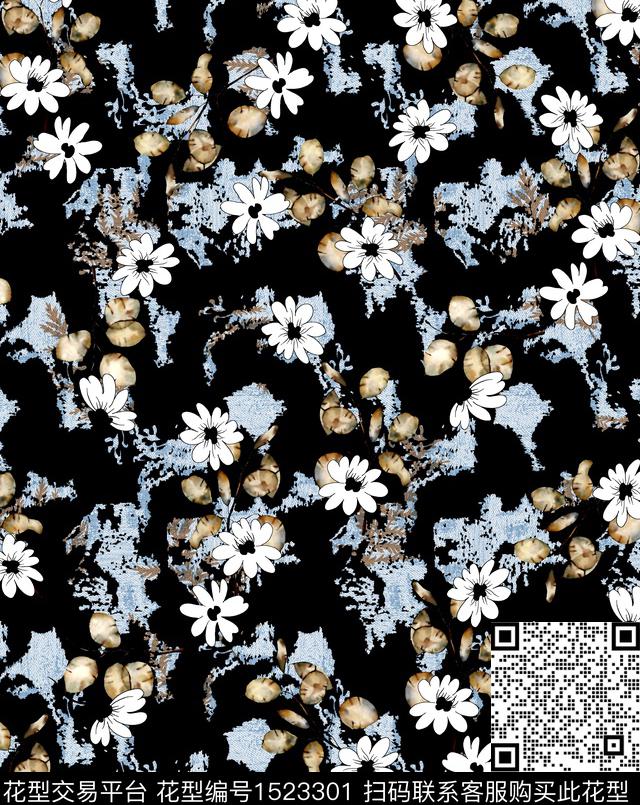 连衣裙女装花卉数码印花花型下载（图片编号: 1523301） - 瓦栏（Walan）