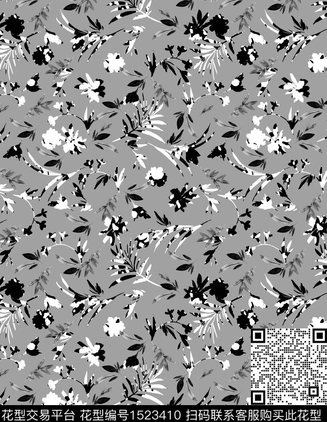 连衣裙女装花卉数码印花花型下载（图片编号: 1523410） - 瓦栏（Walan）