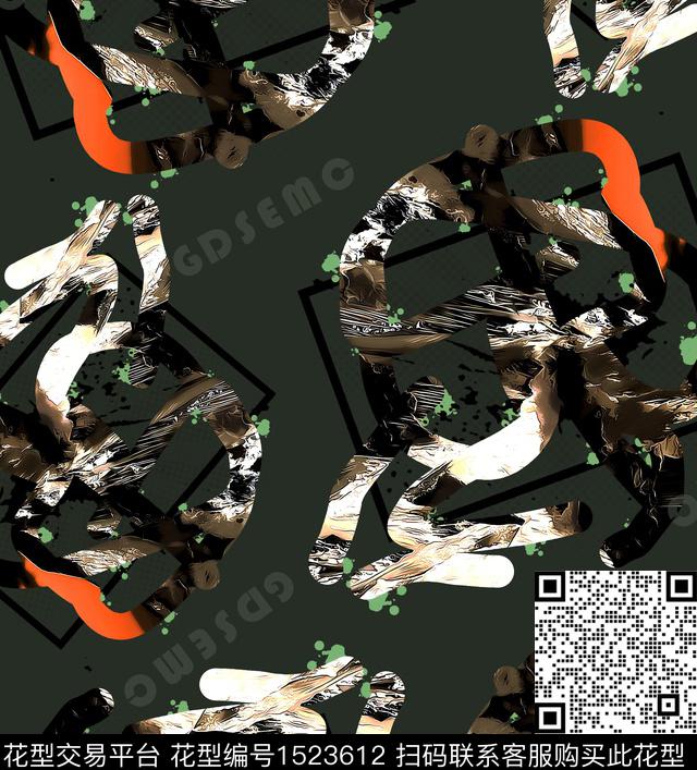 s.jpg - 1523612 - 涂鸦 几何 大牌风 - 数码印花花型 － 男装花型设计 － 瓦栏