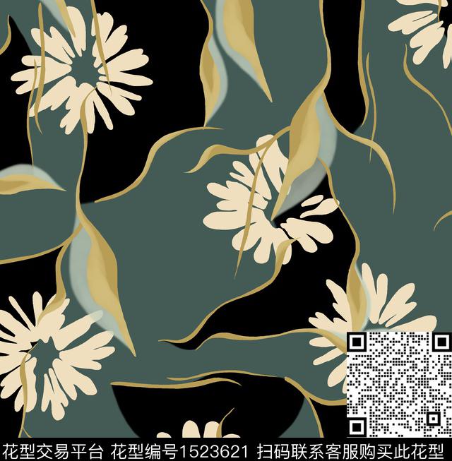 连衣裙女装花卉数码印花花型下载（图片编号: 1523621） - 瓦栏（Walan）