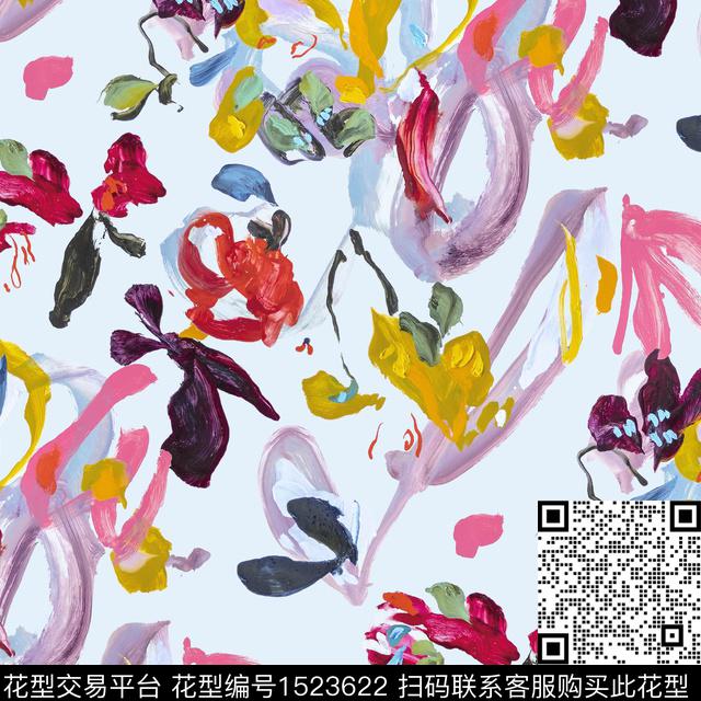 R2212061.jpg - 1523622 - 油画花型 兰花 年轻女性 - 数码印花花型 － 女装花型设计 － 瓦栏