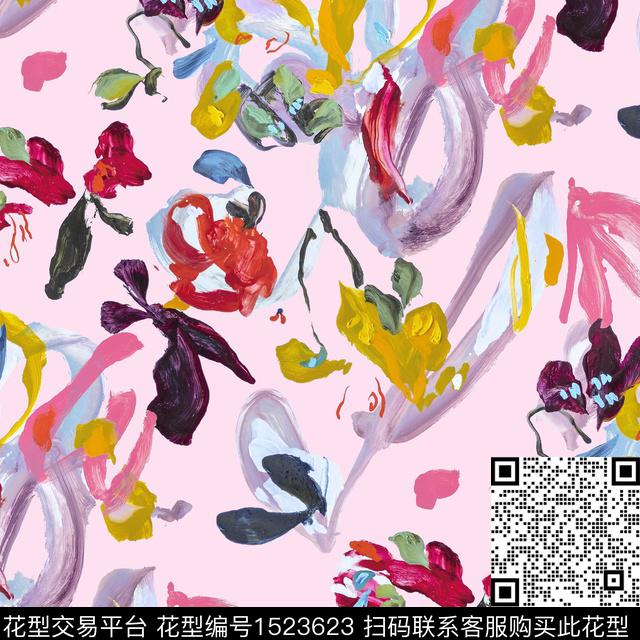 R2212061A.jpg - 1523623 - 油画花型 兰花 年轻女性 - 数码印花花型 － 女装花型设计 － 瓦栏