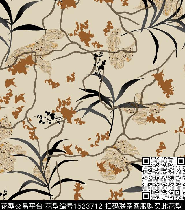 连衣裙女装花卉数码印花花型下载（图片编号: 1523712） - 瓦栏（Walan）